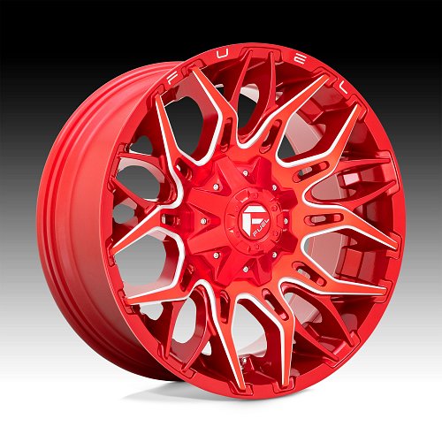 Fuel Twitch D771 Candy Red Milled Custom Truck Wheels 1
